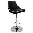 thumbnail image 2 of Aaron Presley Faux Leather Adjustable Swivel Bar Stool in Black (Set of 2), 2 of 3