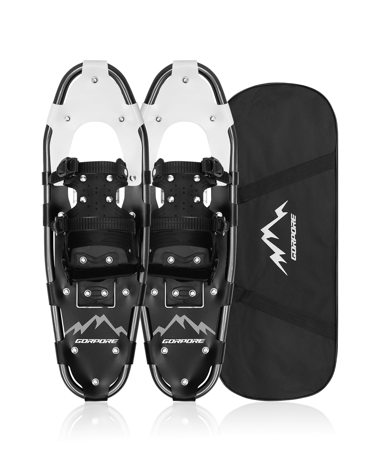 Light Weight Aluminum Alloy Terrain Snowshoes with Trekking Poles and Carrying Tote Bag 14/21/27 Gpeng 3-in-1 Xtreme Lightweight Terrain Snow Shoes for Women Men Youth Kids 