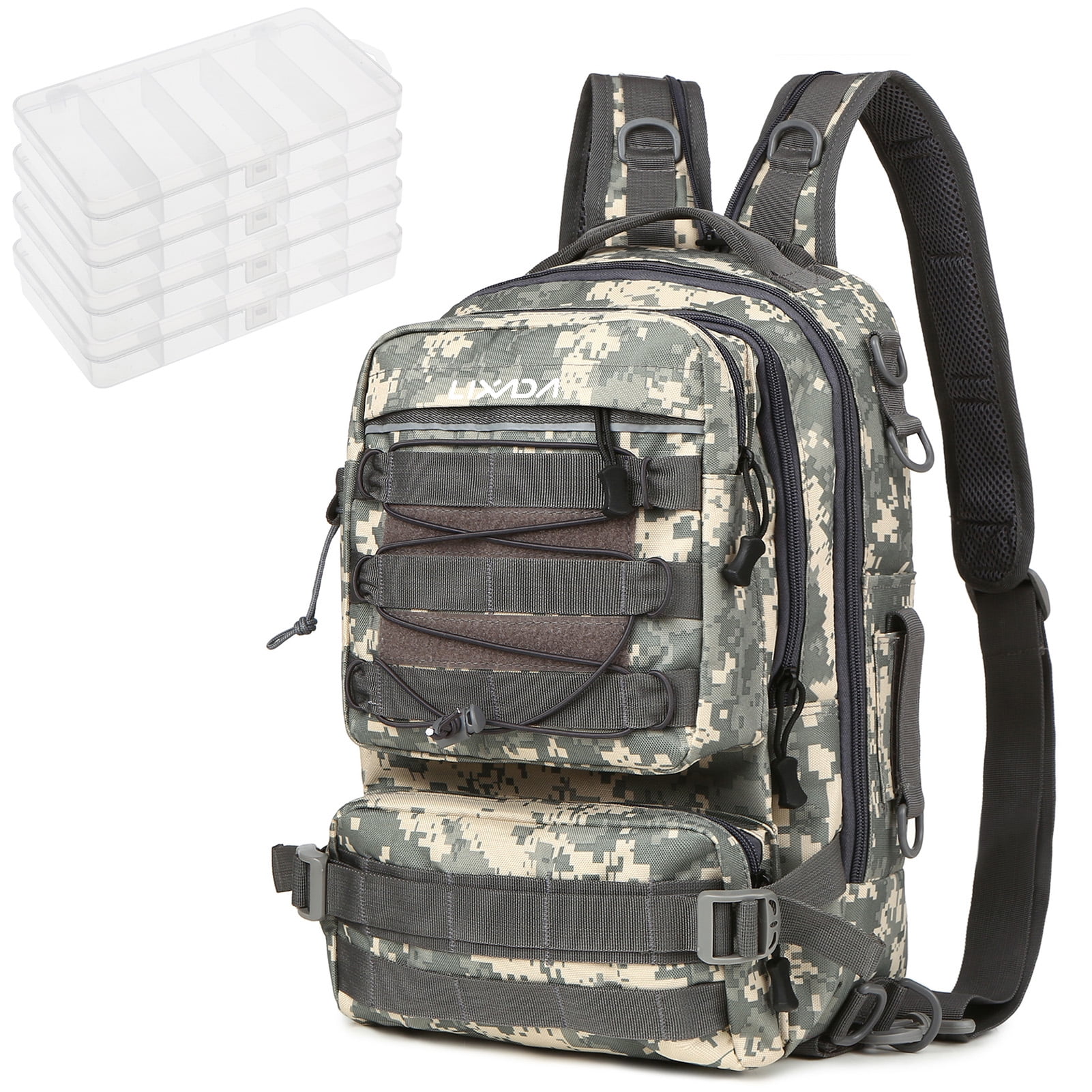 Durable Large Fishing Backpack Tackle & Rod Storage Shoulder Bag Outdoor Camping 