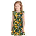 thumbnail image 1 of Fotbe Fresh Orange Vestido de Dormir para Niñas de 3 a 10 Años, Mangas Cortas, Estilo Princesa, Pijama Camisón con Mangas Voladas-Small, 1 of 6