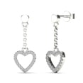 thumbnail image 4 of Anygolds 14K Real Solid Gold 0.14ctw Diamond Heart Dangle Earrings - MER0394W White Gold, 4 of 5