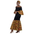 thumbnail image 3 of Women's Long African Dress Ankara Print | Cotton Clothing Smoked Fish Tail Mermaid with Matching Headwrap, Fade Resistant Elastic Smoked Bodice Kente Afrocentric Dress, 3 of 4