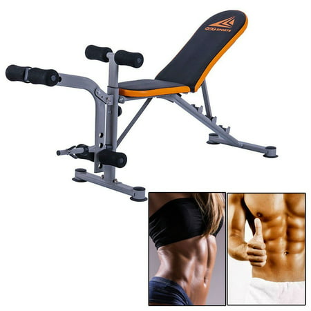 Zimtown Folding Adjustable Weight Bench, Dumbbells Lifting Incline Decline Flat Press ABS Workout Equipment, for Full Body Workout, Home Gym Fitness Exercise