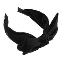 Unique Bargains 1 Pc Double Layered Bow Knot Headband Hairband for Women Black 2.6 Inch Wide