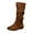 Coffee, variant on Xfvqtps Womens Slouch Boots Flat Mid Calf Side Zipper Almond Toe Wide Calf Suede Casual Commute Boots Black