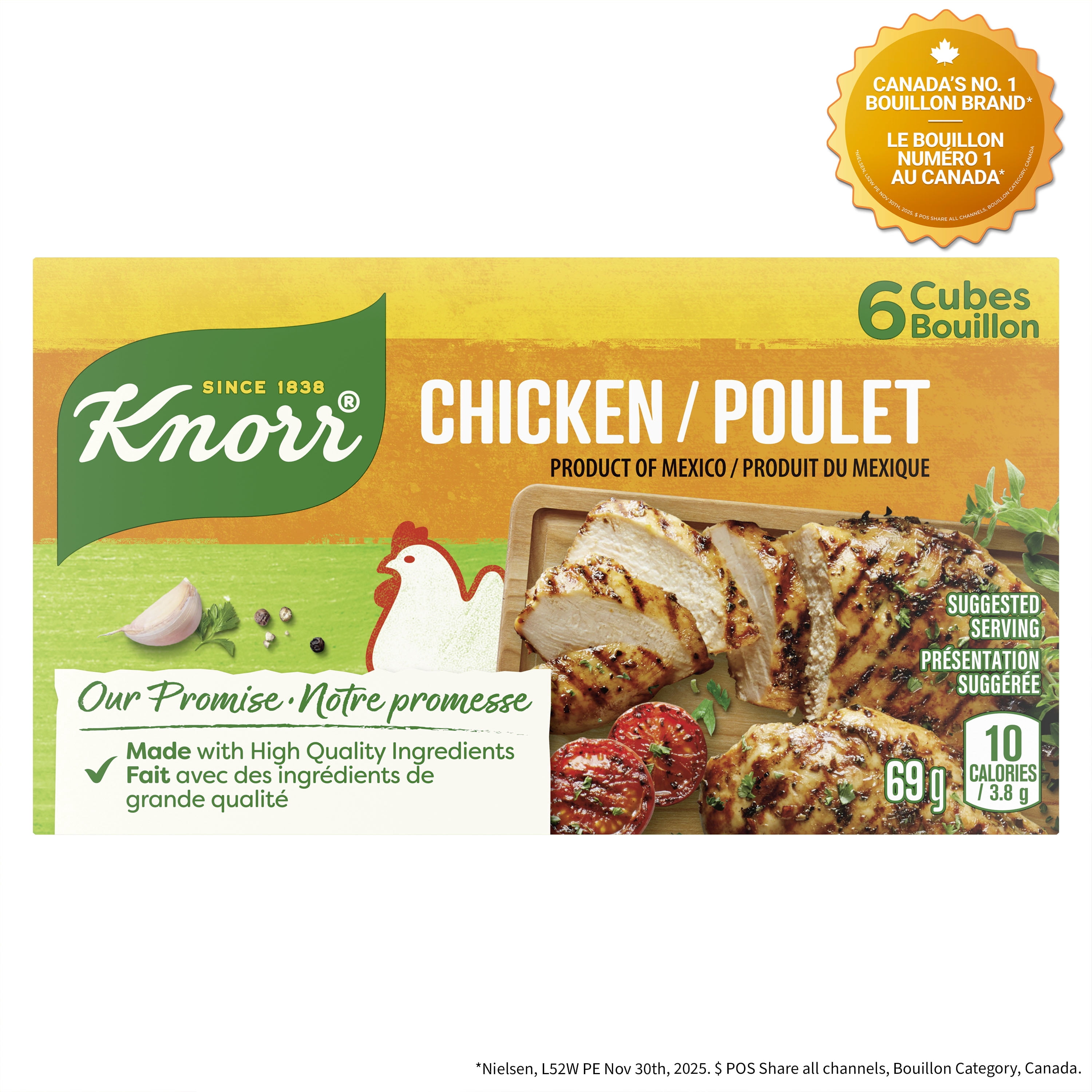 Knorr Chicken Bouillon Cubes, Rich Broth Flavour, 69 g (6‑Cube Pack)