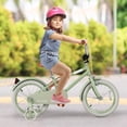 thumbnail image 4 of Costway Vélo pour Enfants 16 Pouces avec Selle et Guidon Ajustables, Roues Stabilisatrices Amovibles, Frein à Main, Vert, 4 of 10