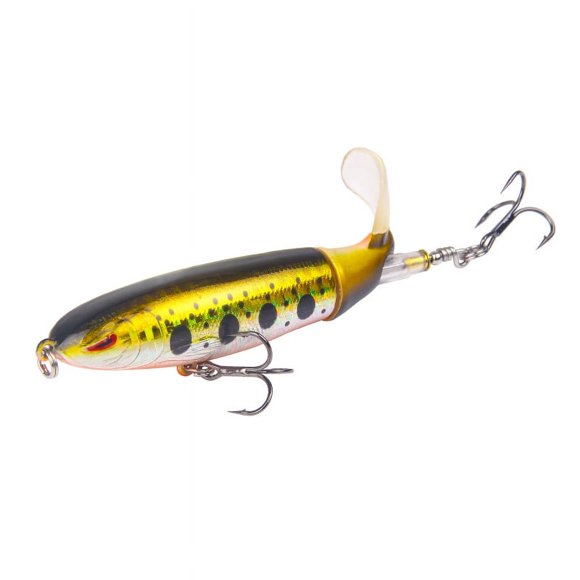 YUCONG 1PCS Topwater Fishing Lure 13g-35g Whopper Popper Artificial Hard Bait Plopper Soft Rotating Tail Pencil Pesca Isca cebo Color-C 100mm-13g