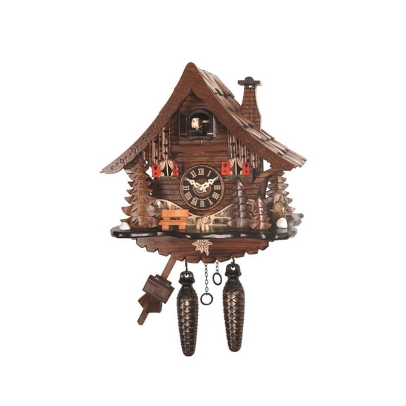 Quartz Cuckoo Clock Black forest house EN 471 Q
