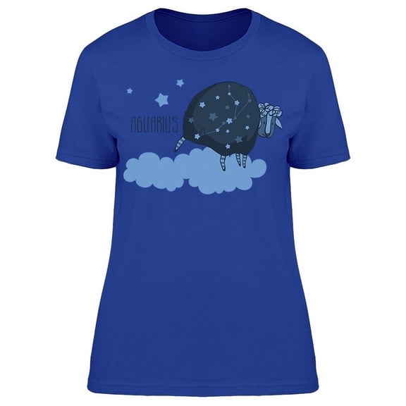 Sheep On Cloud Zodiacal Aquarius T-Shirt Women -Image by Shutterstock, Female Large