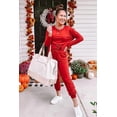 thumbnail image 4 of PRETTYGARDEN Women's Spring Fall 2 Piece Lounge Outfit Long Sleeve Crewneck Pullover Tops High Waisted Pants Set Tracksuit, 4 of 5