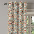 thumbnail image 3 of Ambesonne Cars Grommet Curtain, Motorbikes Caravans Bus, 50" x 54", Aqua Red Orange, 3 of 6