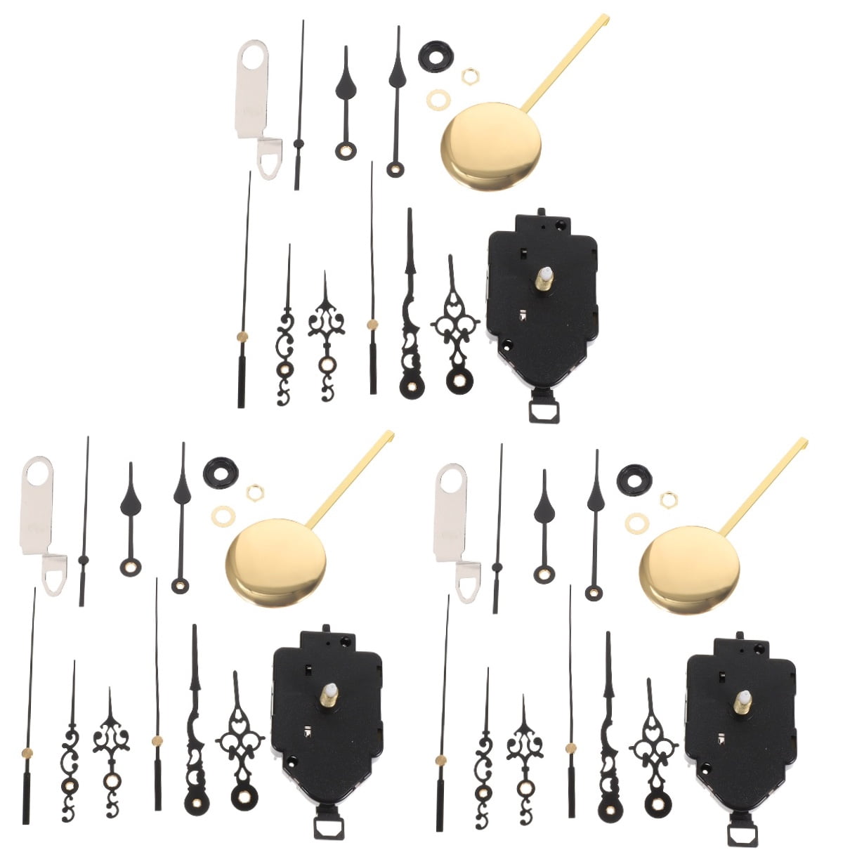 LITINKIMI Clock Mechanism 3Sets Black for DIY Projects Classic and Durable