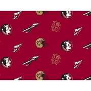 Florida State University Fabric Super Soft Collegiate Classic Fleece Allover Design-Sold by the Yard