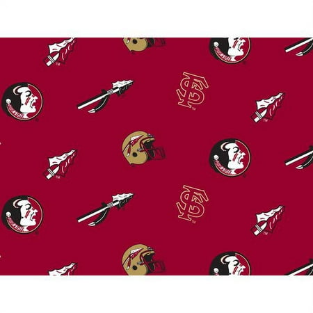 Florida State University Fabric Super Soft Collegiate Classic Fleece Allover Design-Sold by the Yard