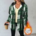 thumbnail image 2 of LIaqionyy Womens Jacket Plaid Lightweight Casual Long Sleeve Shacket Fleece Lined Hooded Jackets Warm Coat, 2 of 7
