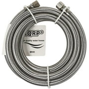 HQRP Universal Premium Braided Stainless Steel Refrigerator/Ice Maker Hose with 1/4" Comp by 1/4" Comp Connection, 6-ft Burst Proof Water Supply Line