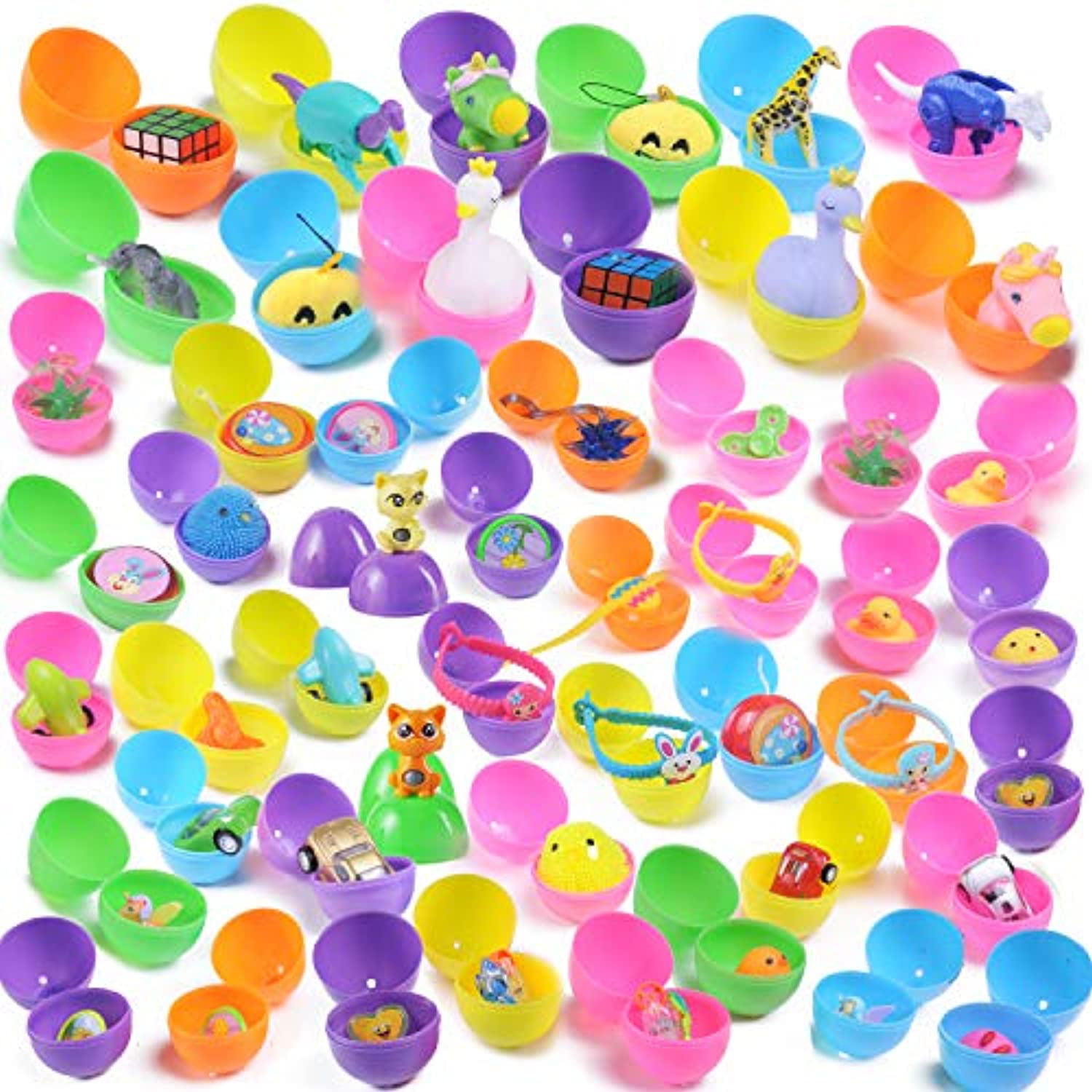 60 Packs Pre Filled Eggs with Novelty Toys Colorful  Egg for kid 