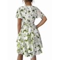 thumbnail image 4 of Jaimenalin Women'S Summer Short Sleeve Casual Dresses V-Neck Floral Party Dress Yellow-Green XL, 4 of 9