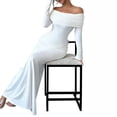 thumbnail image 2 of Aellinatey Women's Long Sleeve Off The Shoulder Bodycon Dress Elegant Maxi Dress Cocktail Prom Dresses, 2 of 7