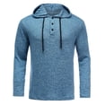 thumbnail image 6 of AZoiNM Men's Urban Fashion Hoodie, Casual Button-Down Sweatshirt, Lightweight Long Sleeve Hooded Pullover for All Seasons, 6 of 10