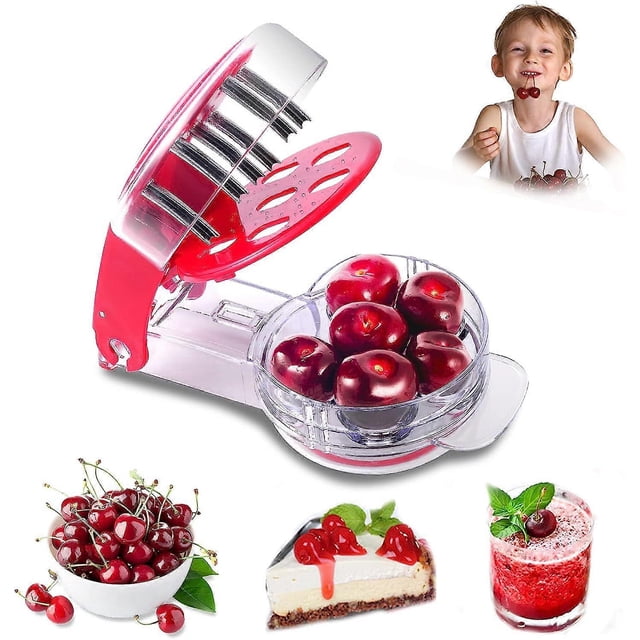 Cherry Pitter Tool Stainless Steel Cherry Pitting Tool, Portable Cherry Corer Stoner Seed Pitter Chomper Tool, Fruit Pit Remover with Space-Saving Loc