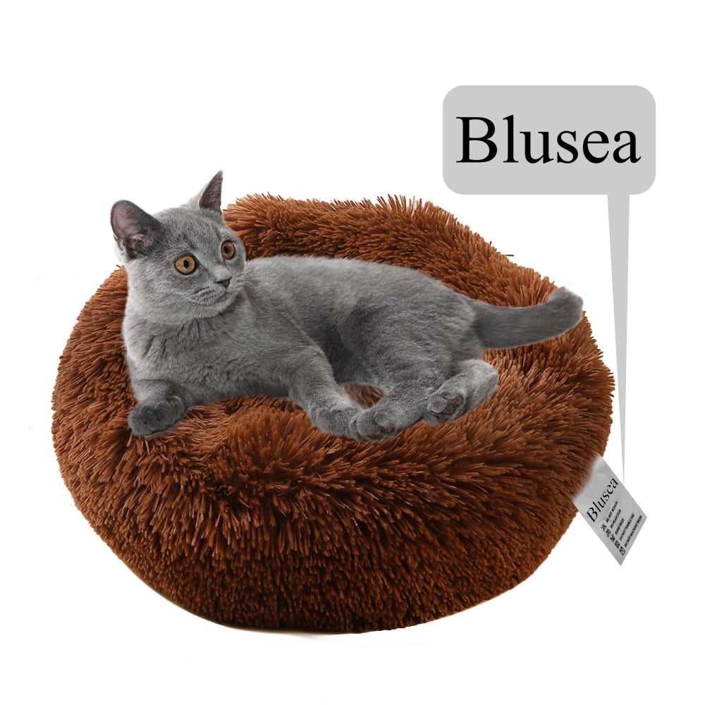 Blusea Soft Plush Round Pet Bed Cat Soft Bed Cat Bed for Cats Small Dogs