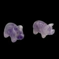 thumbnail image 3 of Purple Piggies 2 Hand Carved Amethyst Pig Animal Beads | 22x13x11mm | Purple | 2 Beads, 3 of 12