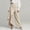 Beige, variant on Flowy Pants for Women Button Up High Waisted Wide Leg Pants Trendy Side Split Slit Summer Straight Leg Trousers