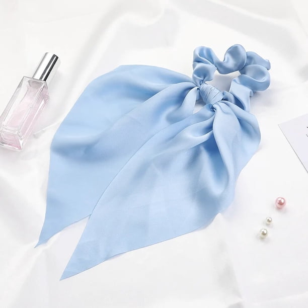 Fashion Leopard Print Bow Satin Girls Elastic Hair Bands Long Ribbon Ponytail Scarf Hair Tie Women Scrunchies Hair Accessories