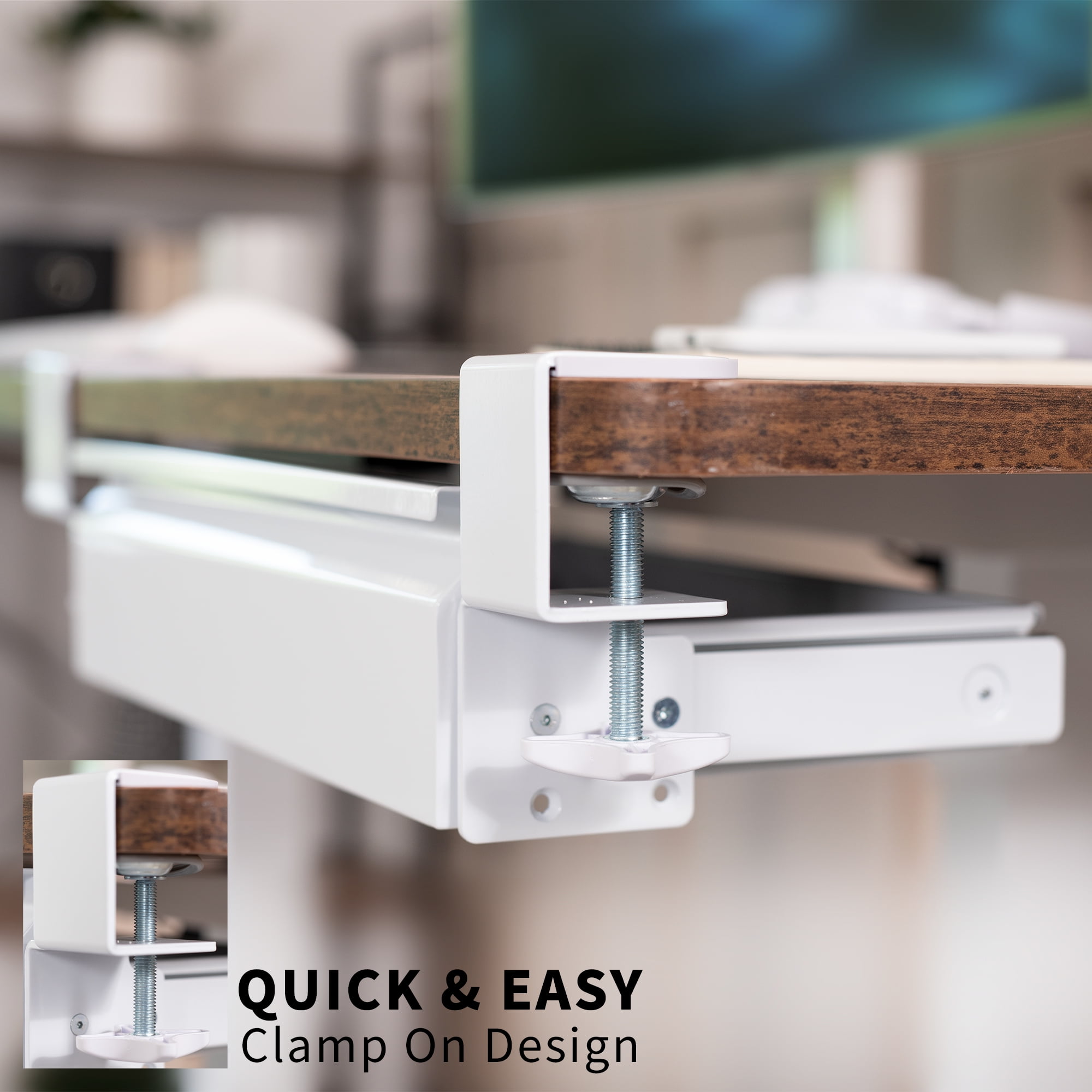 VIVO White Space Saving 16" Clamp-on Under Desk Storage Drawer without Shell