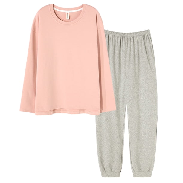 juego de pijamas para mujer, ropa de dormir de manga larga, con pantalones largos, conjunto de ropa de descanso suave XXL (4 estilos, 4 colores)