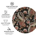 thumbnail image 3 of Honeii Paisley6 print Leather Coaster Set of 4, ideal for safeguarding your furniture from drinks spills and effortless cleanup-Round Shape, 3 of 6