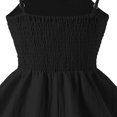 thumbnail image 5 of CCRFTGI Dresses for Kids Girls Size 10-12 Summer Sleeveless Tie Shoulder Flowy Cami Dress Ruched Girls Fashion Layered Ruffle Kawaii Short Smocked Summer Dresses Black 7-8 Years, 5 of 8
