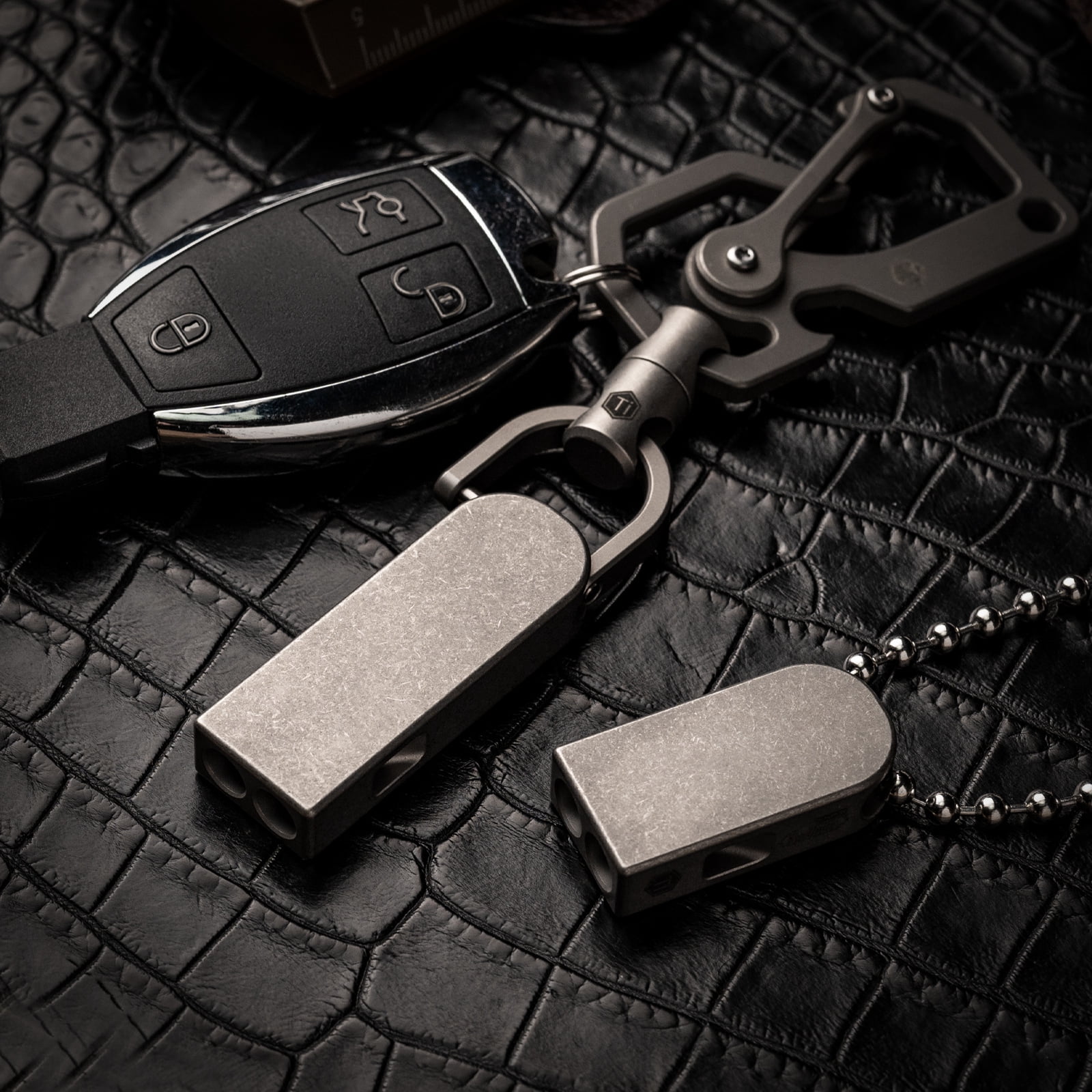 Key Unity Titanium Emergency Whistle, EDC Safety Whistles Necklace Loud up to 130db for Survival, Hiking, Camping, Pets Training, KA25M