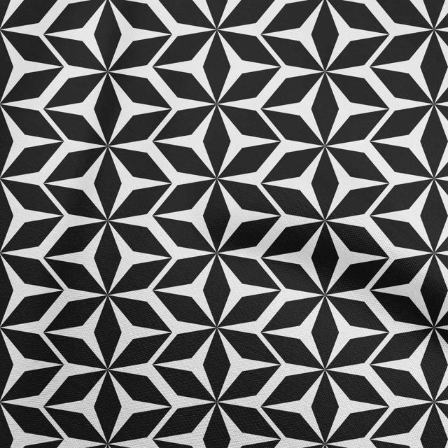 oneOone Georgette Viscose Black Fabric Geometric Sewing Craft Projects Fabric Prints By Yard 42 Inch Wide