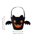 thumbnail image 4 of Halloween Treat Bag, Black Reusable Bat Goody Tote Bucket, Portable Felt Basket for Halloween Party Favor Supplies, 4 of 7