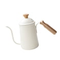 thumbnail image 3 of Hervidor de café portátil de acero inoxidable con mango de madera y de 650 ml, tetera de cuello de cisne para tienda, cafetería, interior y, 3 of 8