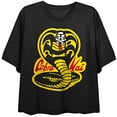 thumbnail image 4 of Cobra Kai Yellow And Black Cobra Women's Black 21 Cropped T-shirt-Medium, 4 of 7