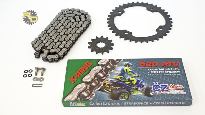 CZ 520-100L ATV X Ring Chain and Sprocket 12//40 fits 2004 2005 Yamaha 450 YFZ450