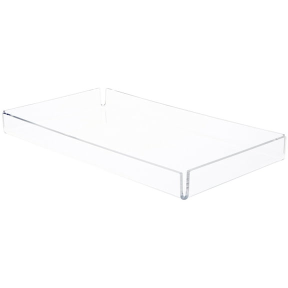 Plymor Clear Acrylic Open Corner Merchandise Display Tray, 8.25" W x 15.25" D x 1.25" H (3 Pack)
