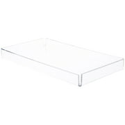 Plymor Clear Acrylic Open Corner Merchandise Display Tray, 8.25" W x 15.25" D x 1.25" H (2 Pack)
