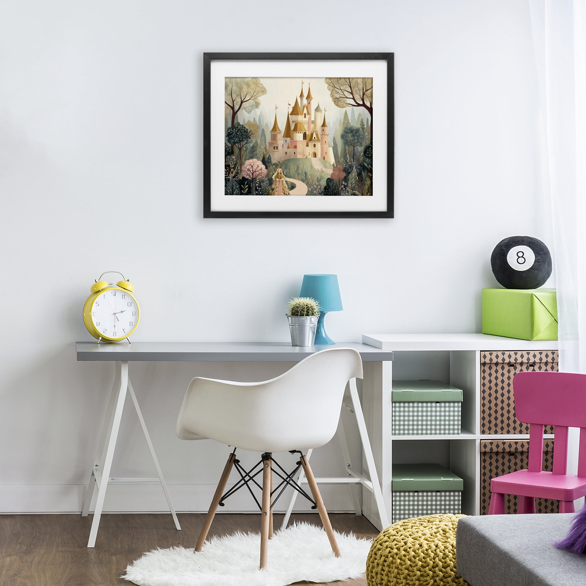 Stupell Industries Whimsical Castle Path Black Framed Print Under Glass, design by Christine Simpson Art