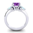 thumbnail image 4 of 2.50 Ct Stylish Round Cut Amethyst & Aquamarine Gemstone Anniversary Ring for Women Solid 18K White Gold Size 8 by Diamond-Capitals, 4 of 8