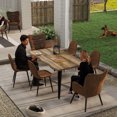 thumbnail image 2 of Homy Casa Modern Rectangular 5-Piece Dining Set for Dining Room, Faux Wood Table with 4 Upholstered Chairs, 2 of 11