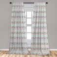 thumbnail image 5 of Ambesonne Tribal Curtains, Floral Paisley and Aztec, Pair of 28"x84", Cream Aqua and Coral, 5 of 5