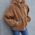 thumbnail image 4 of Suéter casual con capucha para mujer Abrigo de manga larga de color sólido con sombrero Fridja  po471, 4 of 9