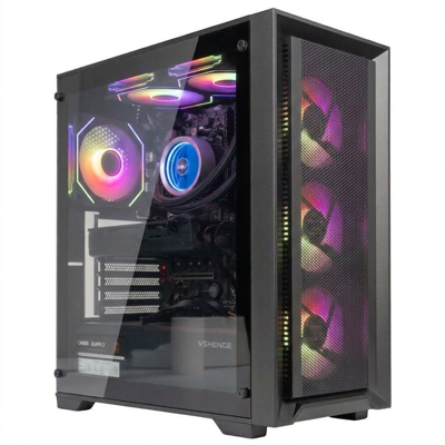 Gaming PC Desktop Computer Liquid Cooling Intel i7-8700K GTX 1060 16GB DDR4 512GB NVMe SSD 1TB HDD WiFi 6 Bluetooth 5.4 Windows 11 w/ Keyboard & Mouse