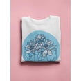 thumbnail image 3 of Blue Lily Flowers Deisgn Sweatshirt Women -Image by Shutterstock, Female Small, 3 of 4