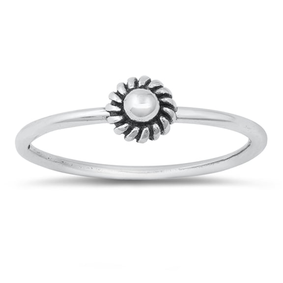 Bali Style High Polish Sun Flower Ring .925 Sterling Silver Band Jewelry Female Male Unisex Size 8